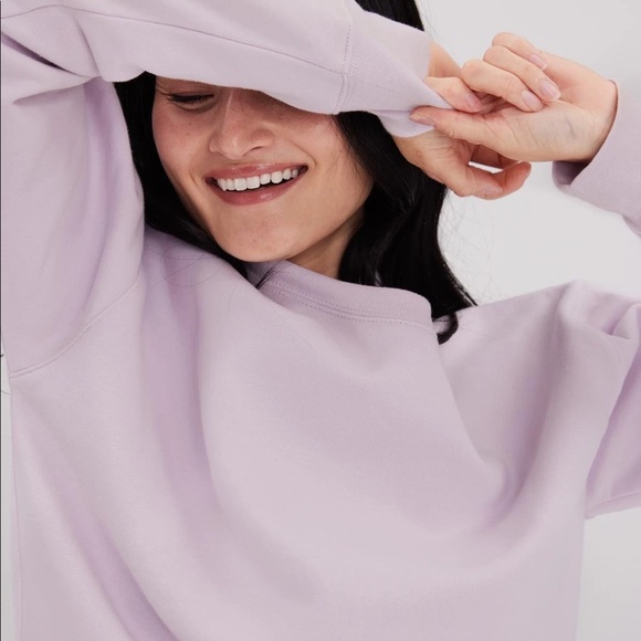 Girlfriend Collective 50/50 Classic Sweatshirt Orchid - Picture 3 of 4